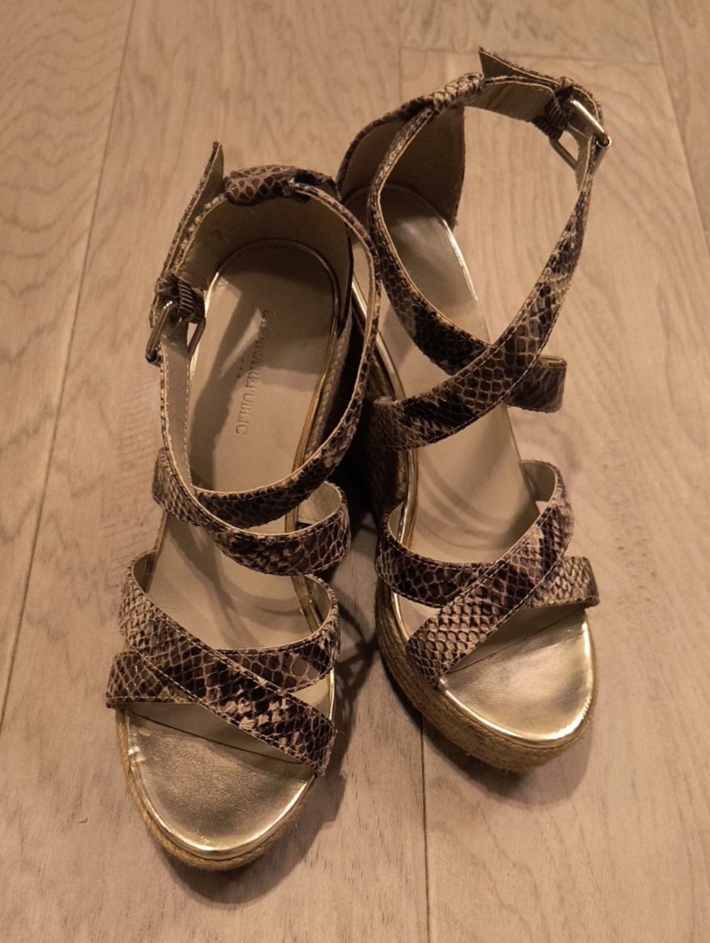 Snakeskin Wedge Heels